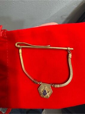 Vintage Anson 12k Gold Filled Masonic Tie Chain